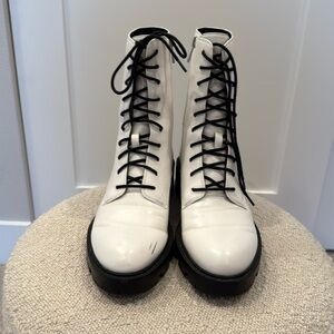White lace up combat boots size 8.5